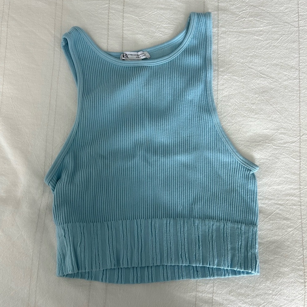Blue Zara Ribbed Women's Tank Top